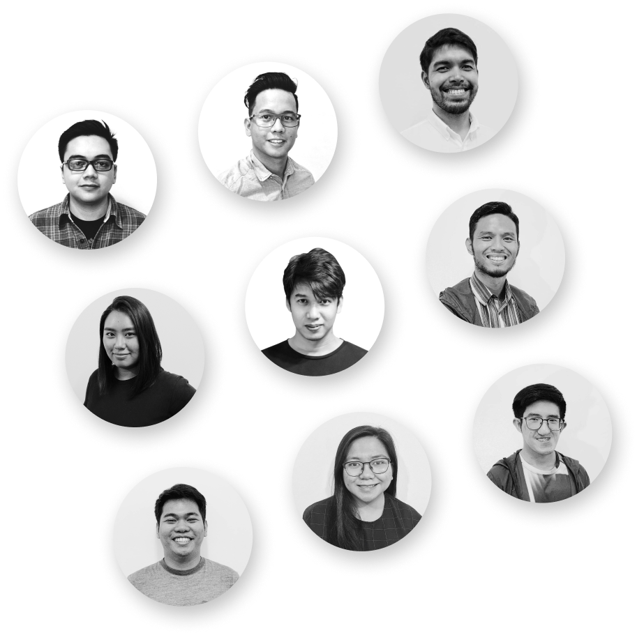 Photos of the web design and development team at Dthree Digital.
