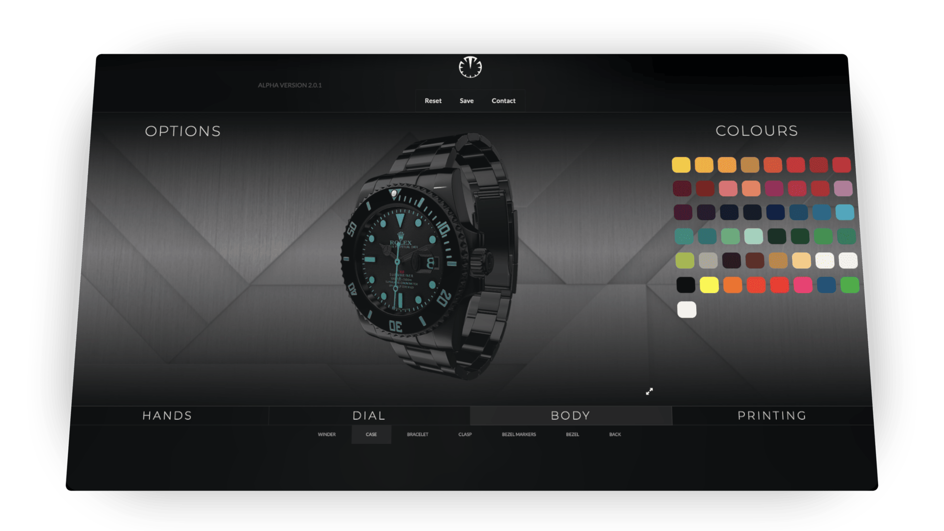 3D Watch Configurator Interface