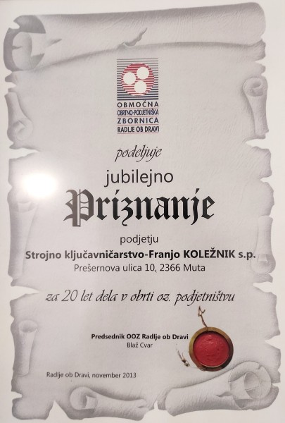 Kovinsrstvo in ključavničarstvo Koležnik