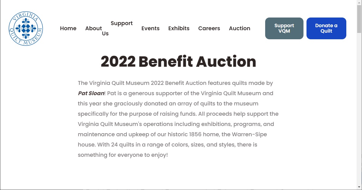 Auction virginia quilt museum