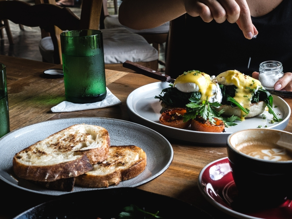 A table with food from Barga Bistro.