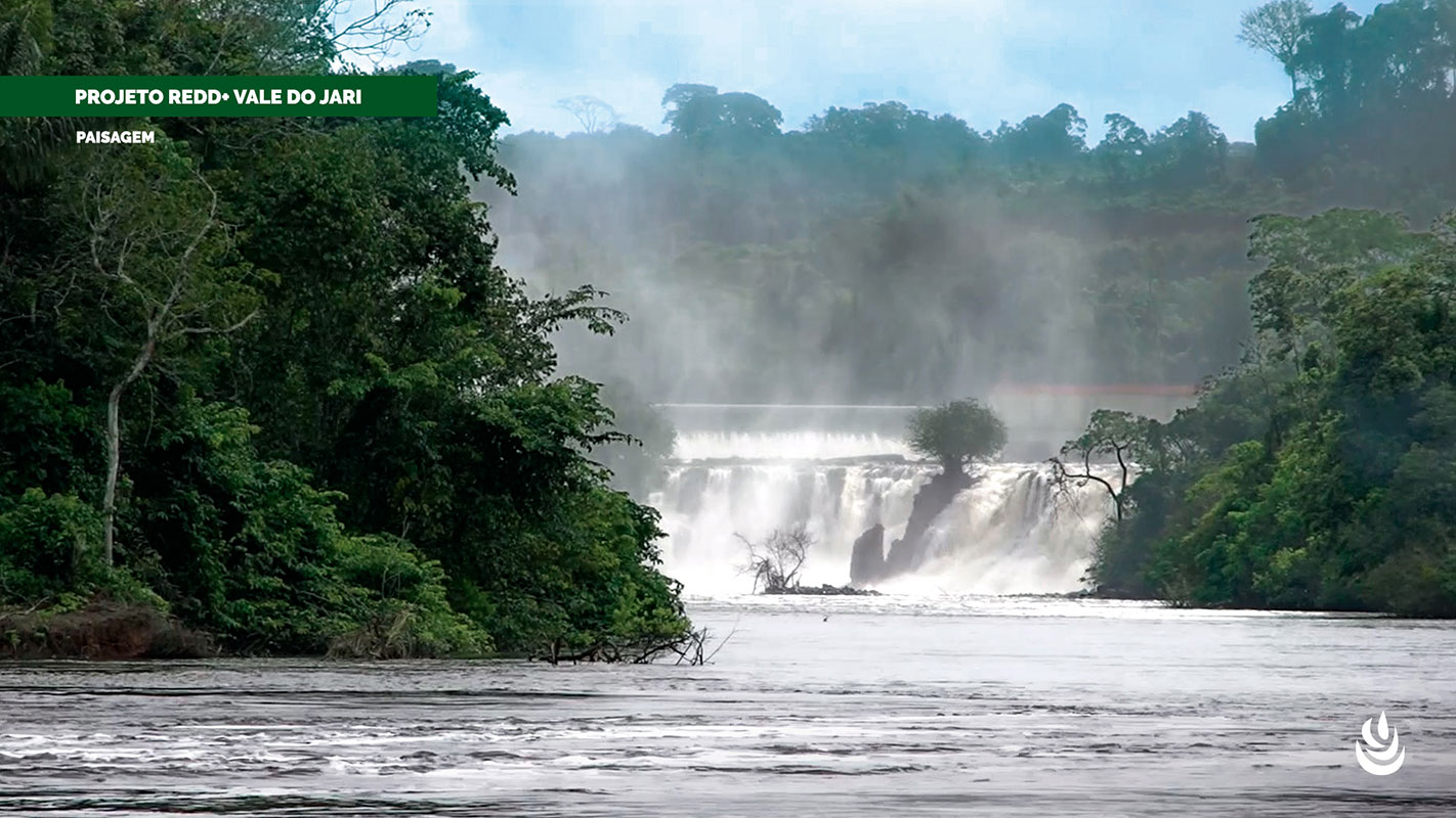 A waterfall and fast flowing water in the. River Jari