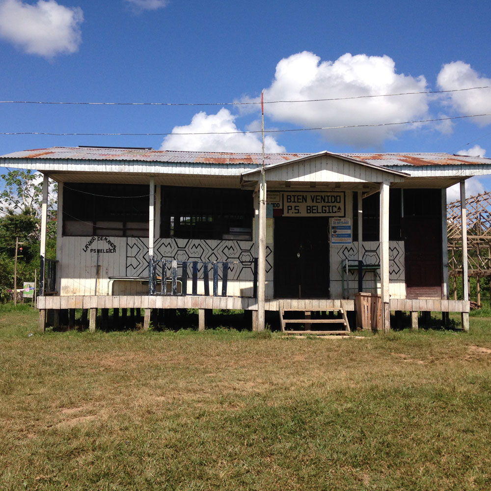 White painted wooden building