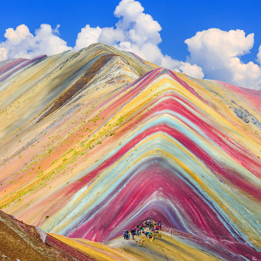 Montana de Siete Colores or Rainbow Mountain in Vinicunca, Peru