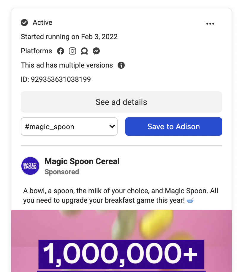 fb ad library extension example