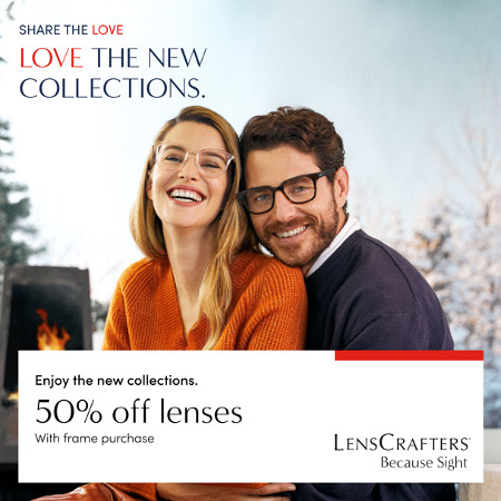 Lenscrafters share the love poster