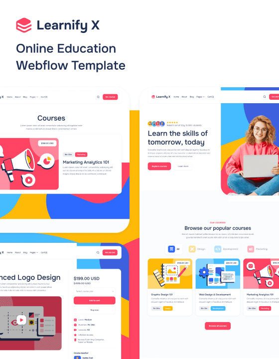 Learnify X New School Webflow Template Flowsites