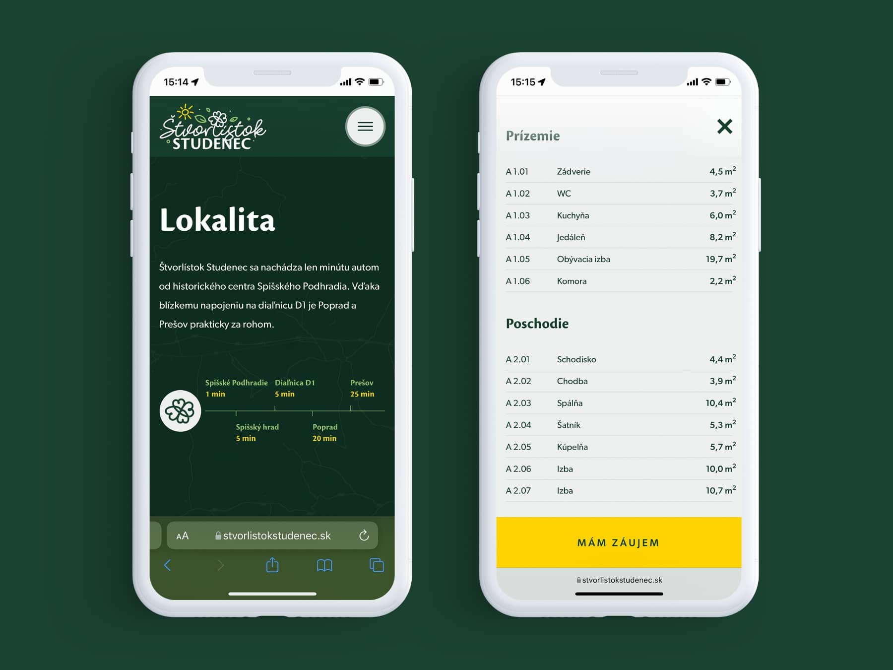Štvorlístok screenshot webstránky