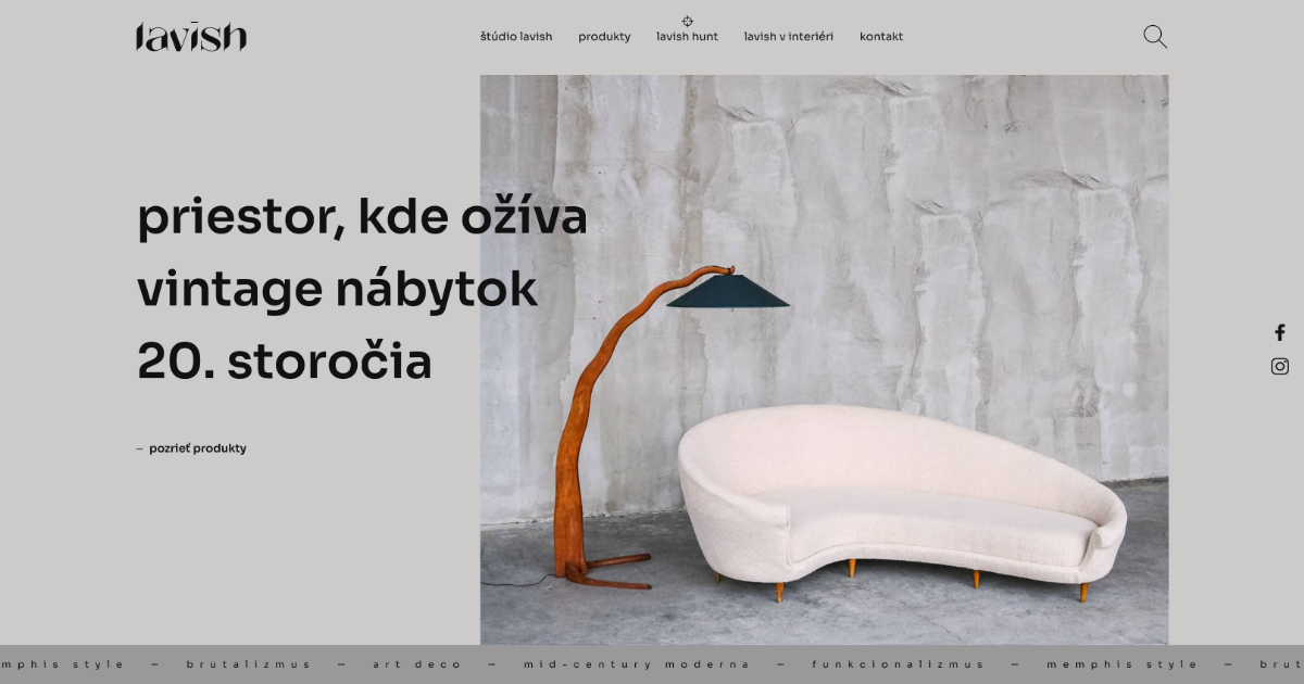 Nový web pre štúdio s dizajnovým nábytkom Lavish