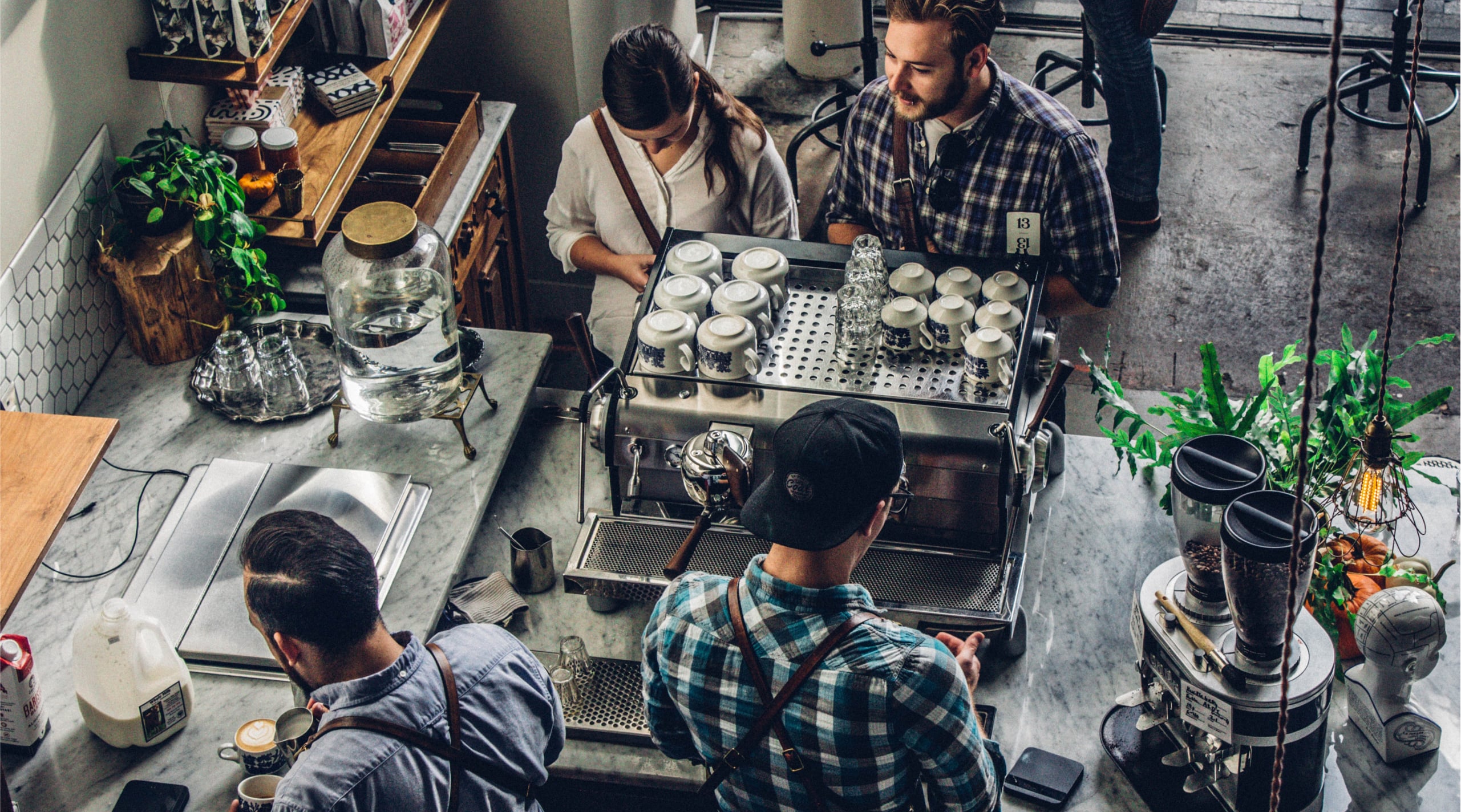 Photo of people working in a restaurant