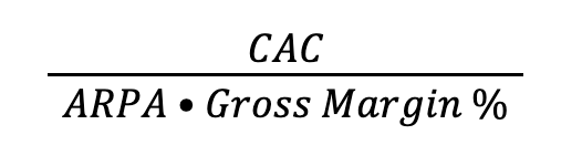 CAC Payback Formula