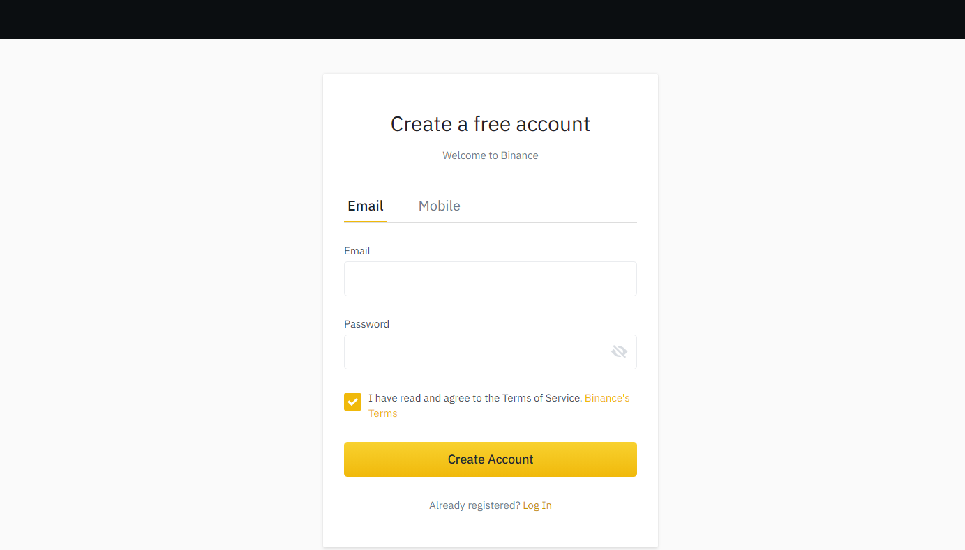 Create a Binance Account