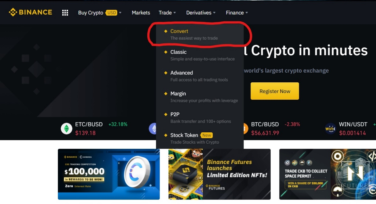Trade Crypto on Binance