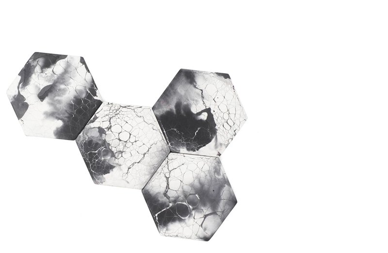 Concrete Cat Hex Coasters