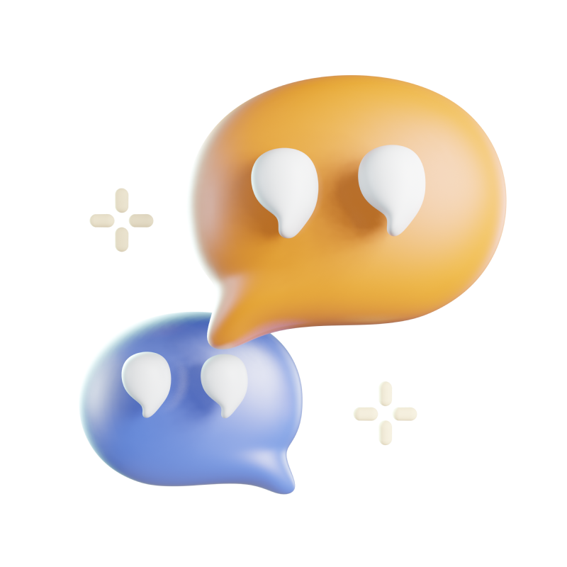 Yellow and Blue 3d message icons