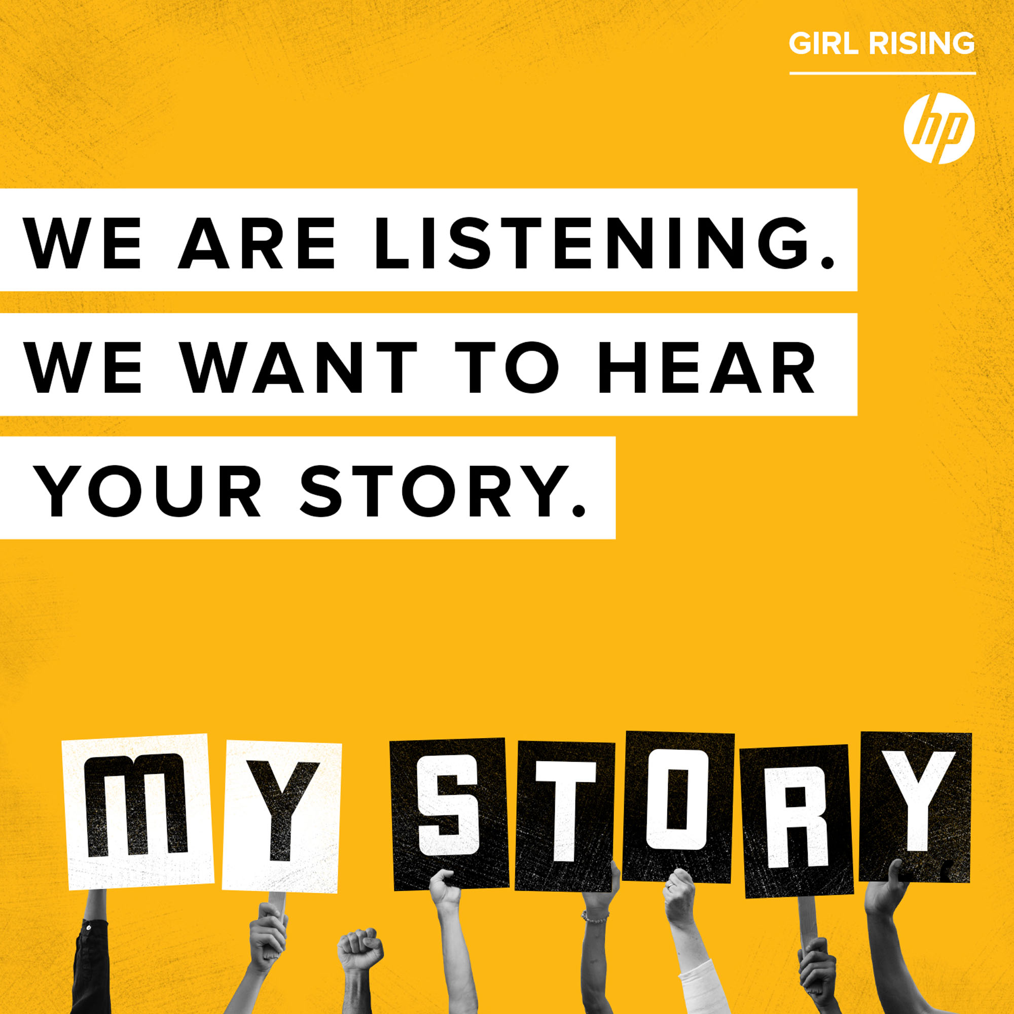 social media post saying we are listening we want to hear your story
