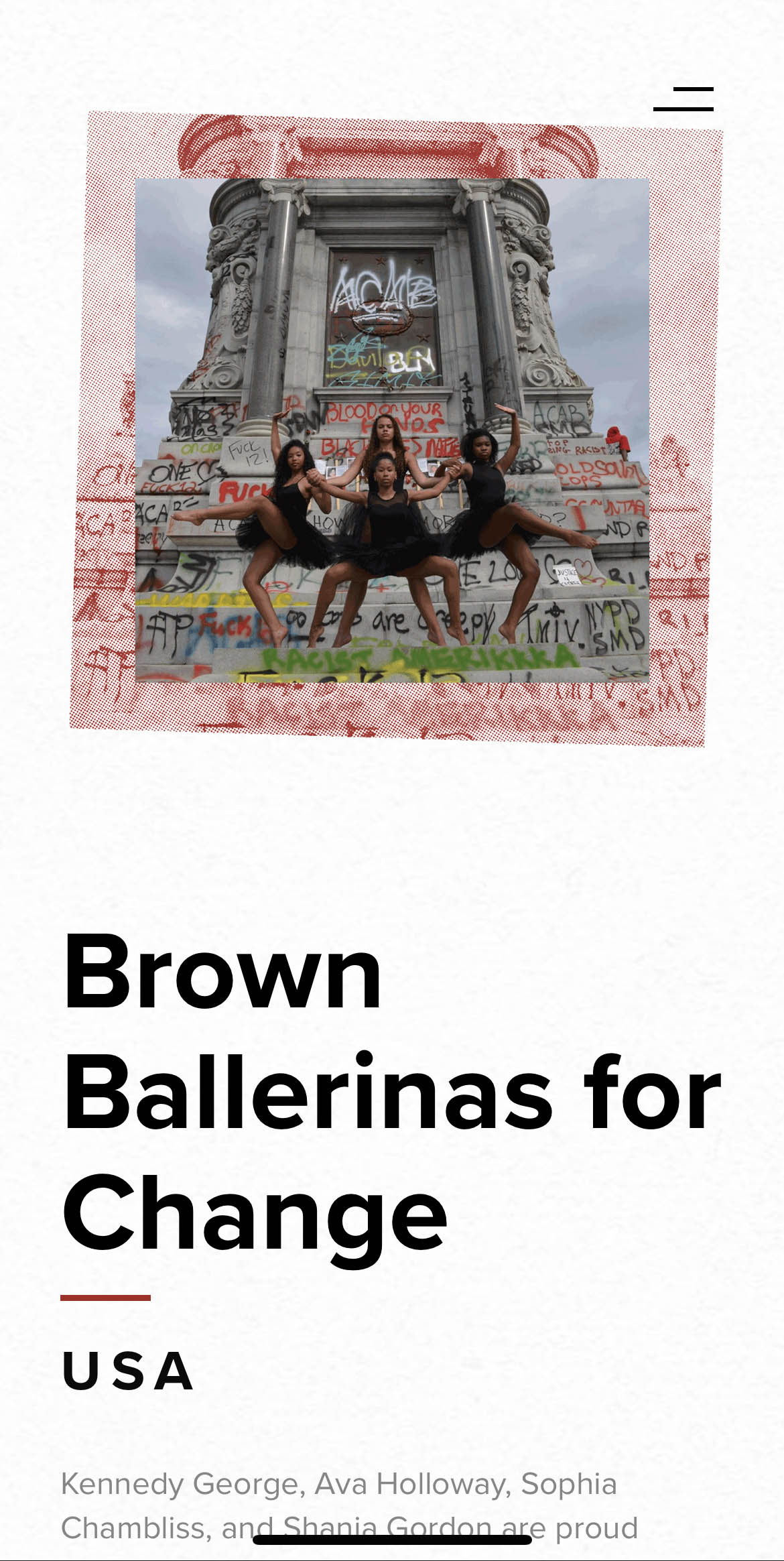 Mobile screenshots of brown ballerinas for change page