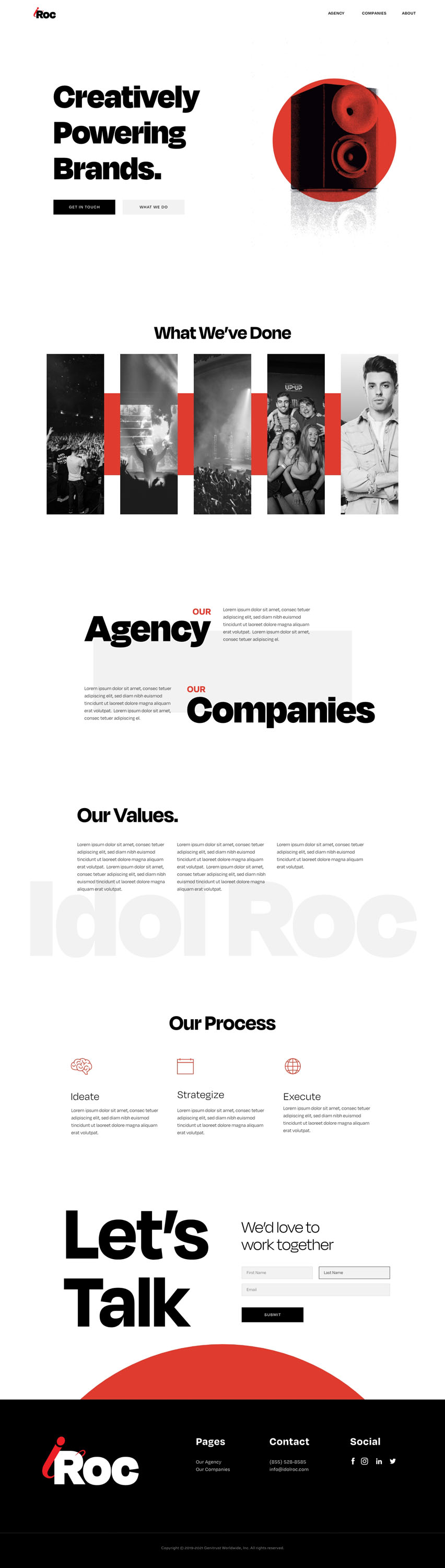 Idol Roc Homepage version 2