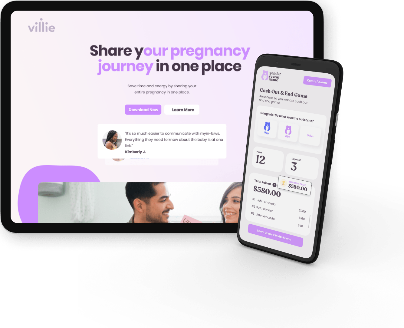 Villie Mockup on website