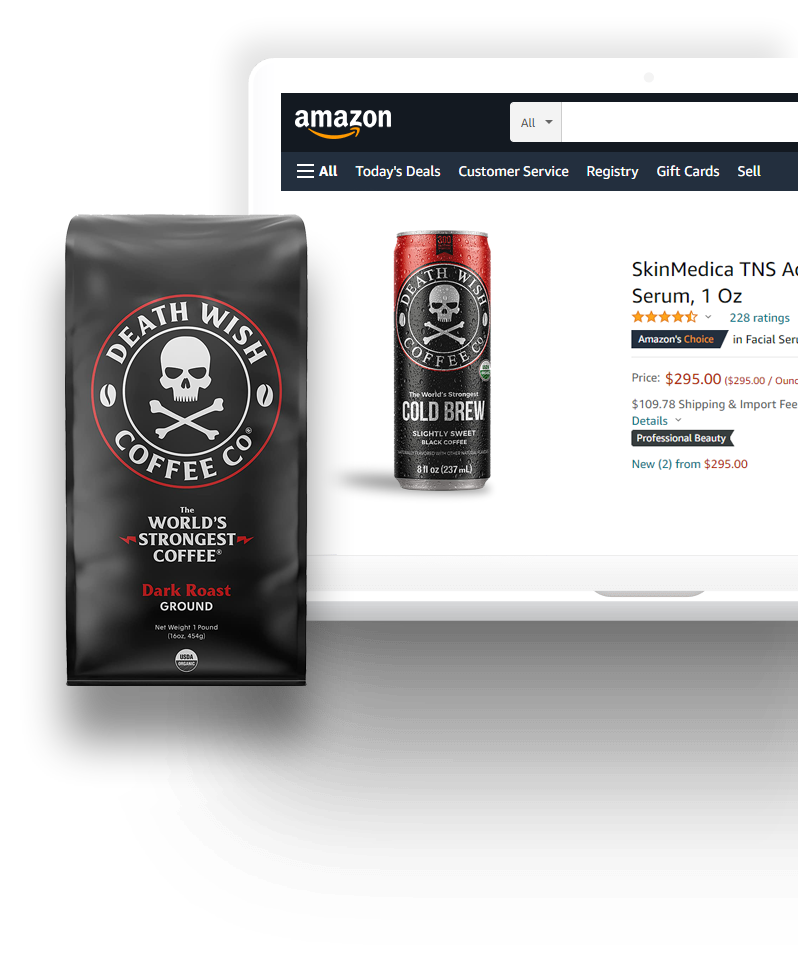 Amazon store desktop mockup.