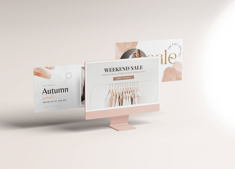 E-commerce store mockup.