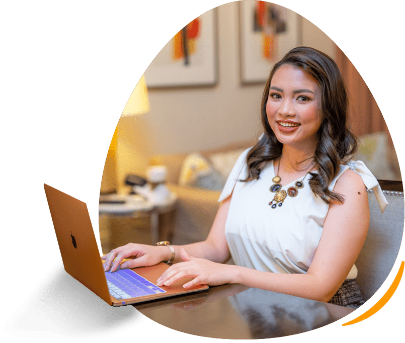 Woman with macbook.