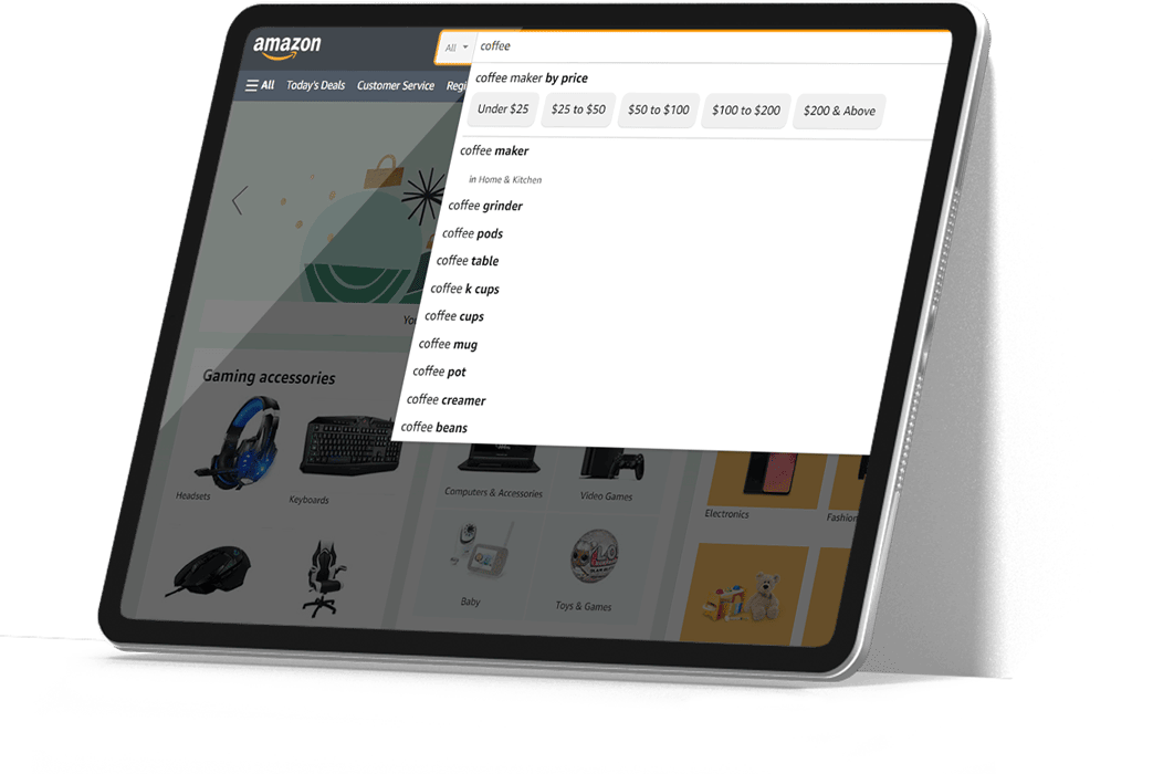 Keyword search on iPad.