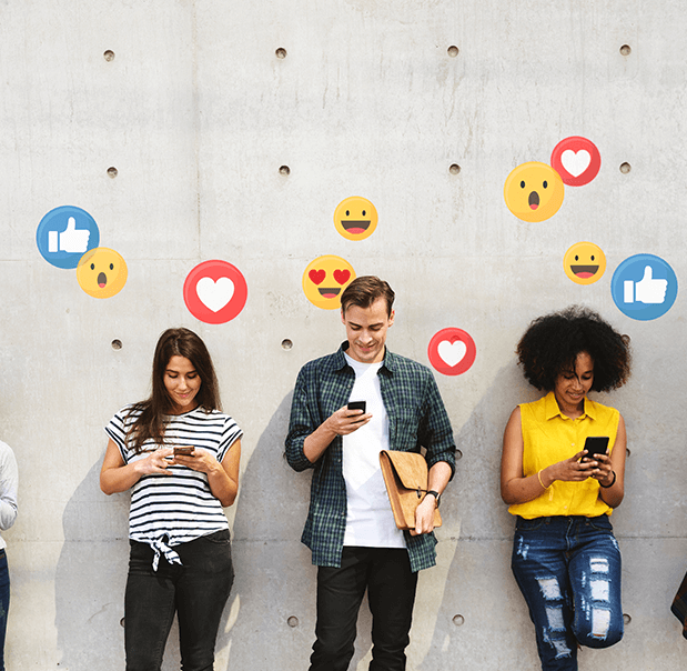 People using social media.