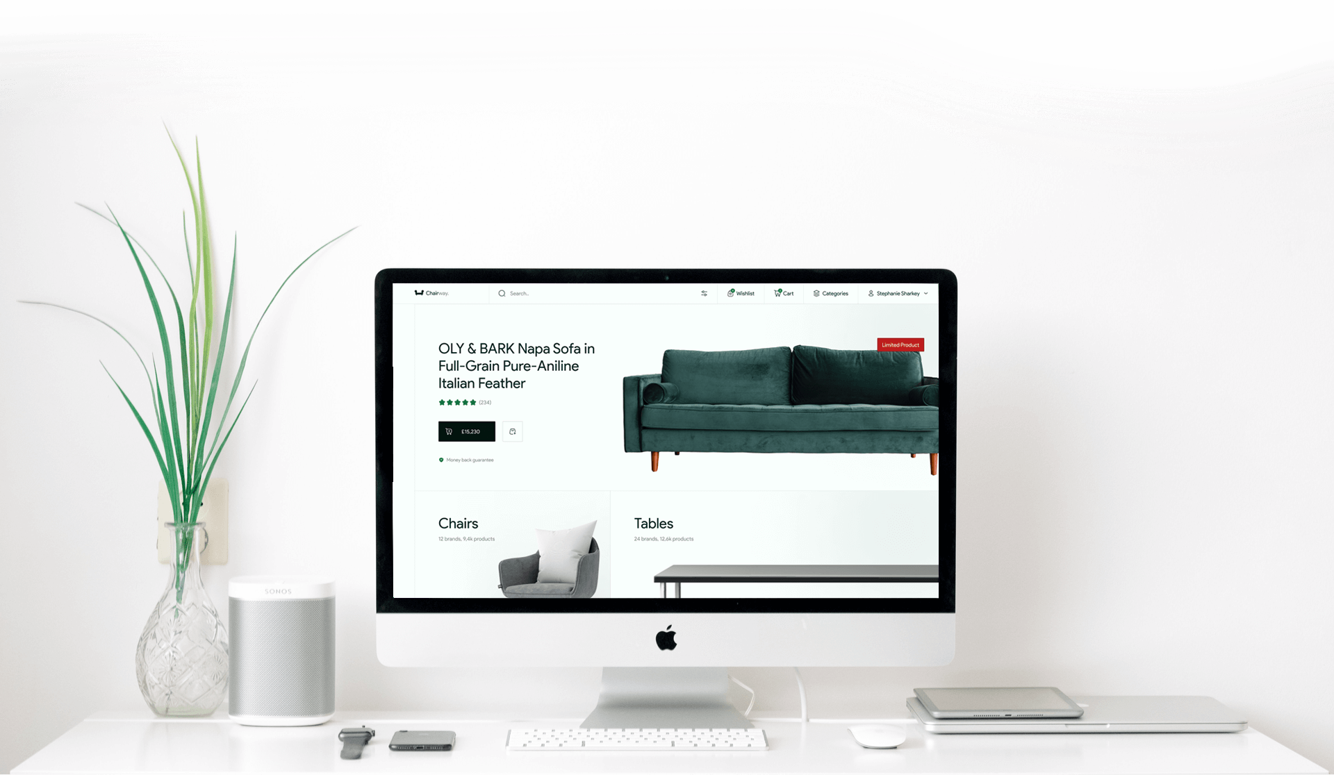 Shopify store mockup.