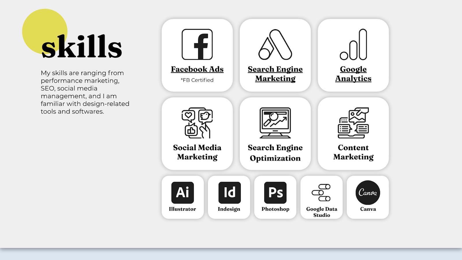 Bagian Skills Contoh Portofolio Social Media Specialist