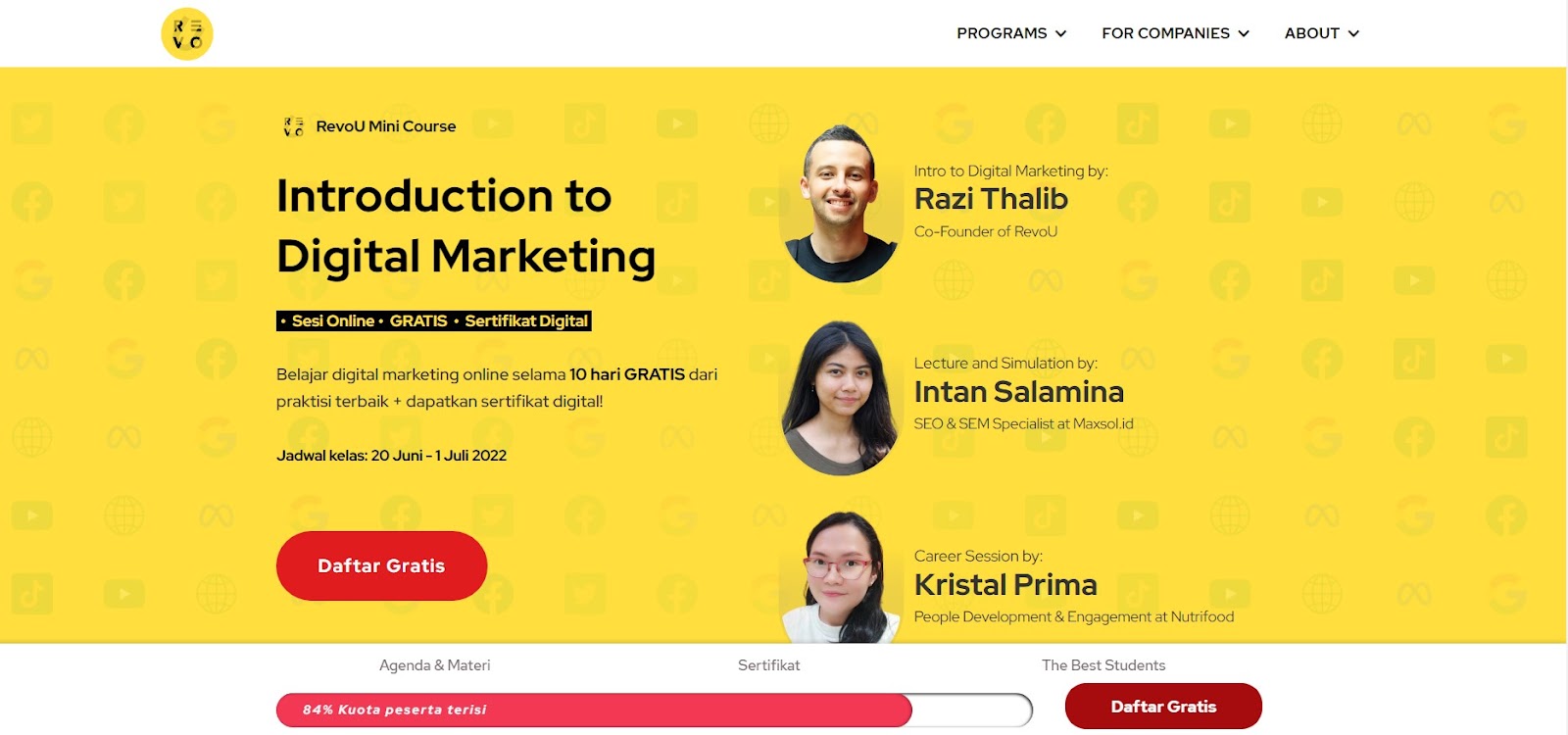Kursus Digital Marketing RevoU