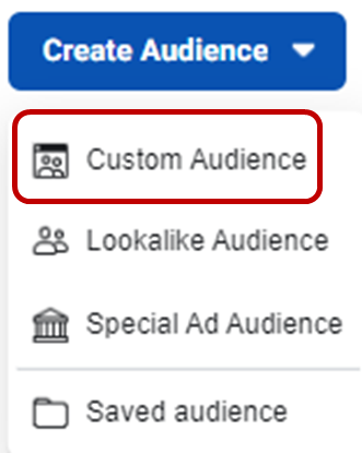 Tombol Custom Audience Facebook Ads