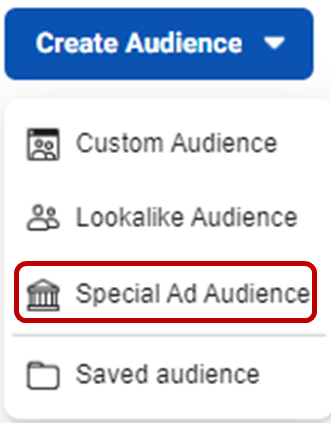 Tombol Special Ad Audience Facebook Ads