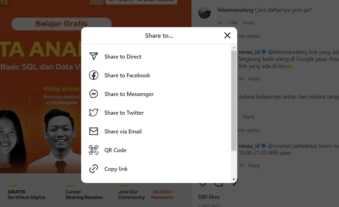 Shares KPI social media