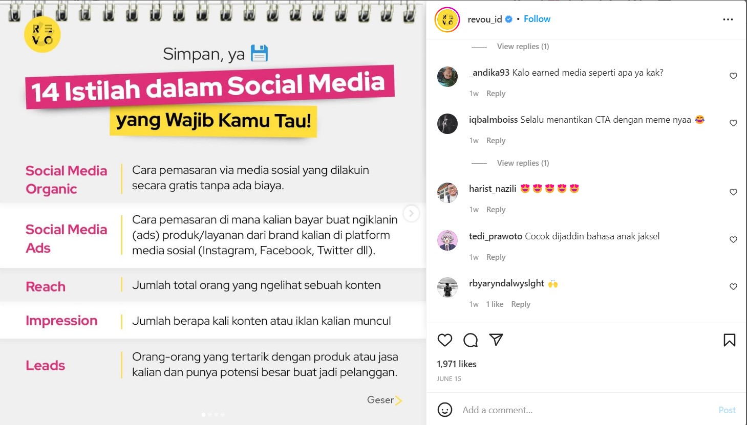 Comments KPI social media