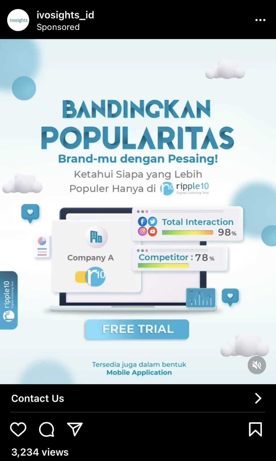 Tampilan di Instagram Feed (mobile).