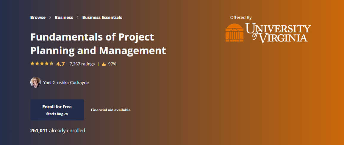 Serifikasi Fundamentals of Project Planning and Management
