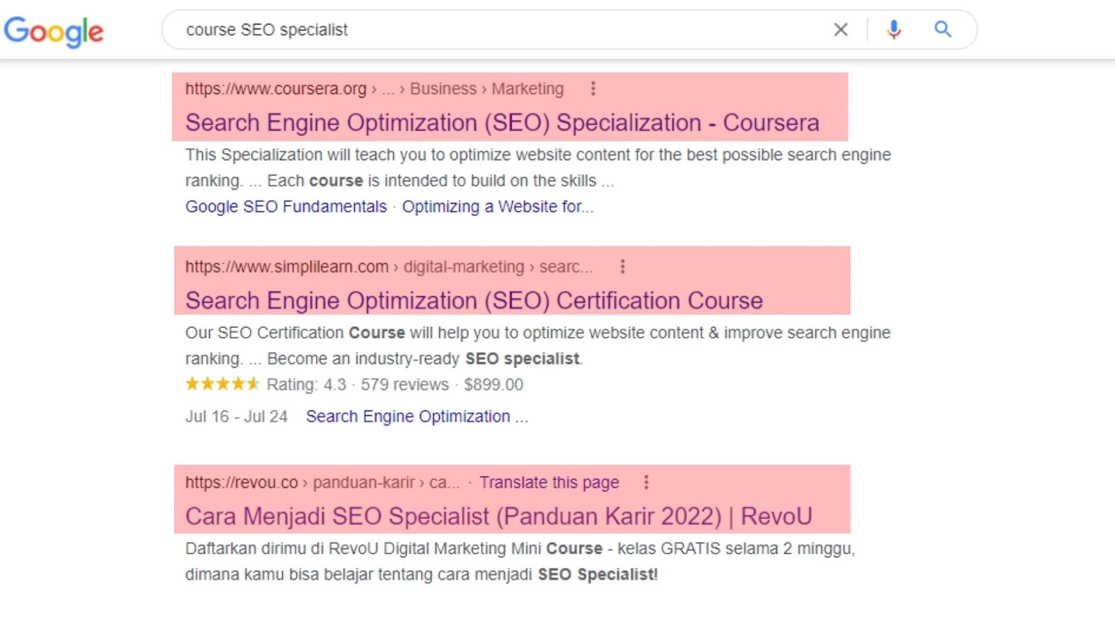 Contoh SEO