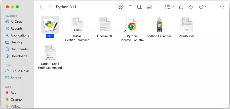 Folder Python di MacOS