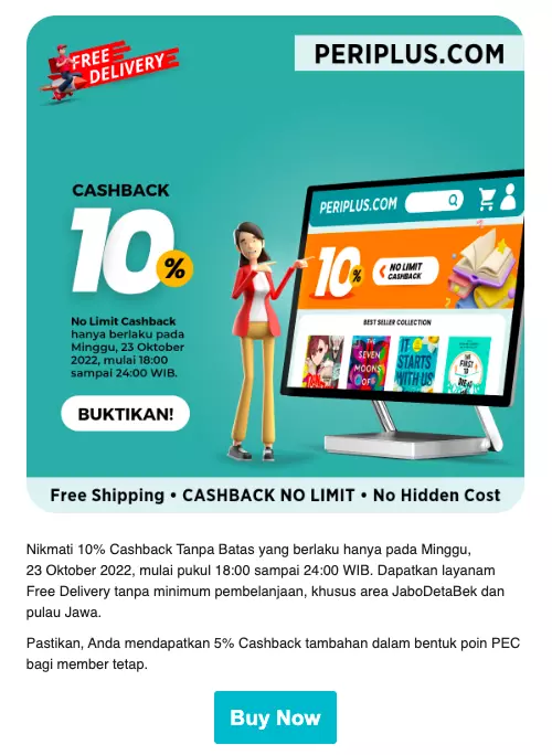 Contoh seasonal marketing email - Periplus