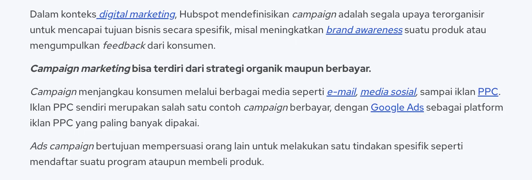 Contoh internal links SEO on-page