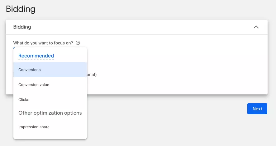 tentukan strategi bidding di Google Ads