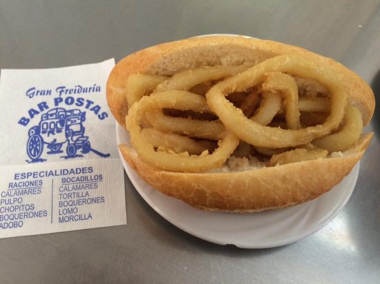 Resultado de imagen de bocadillo calamares calle postas