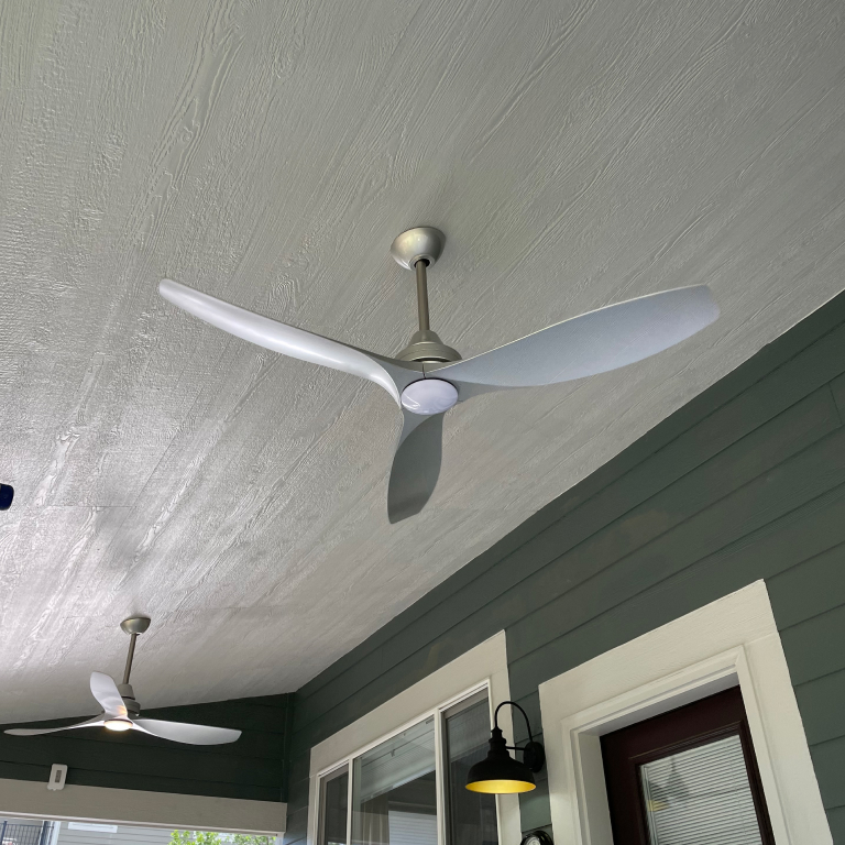 White Painted Wood Celling with Fan for Cover of Deck