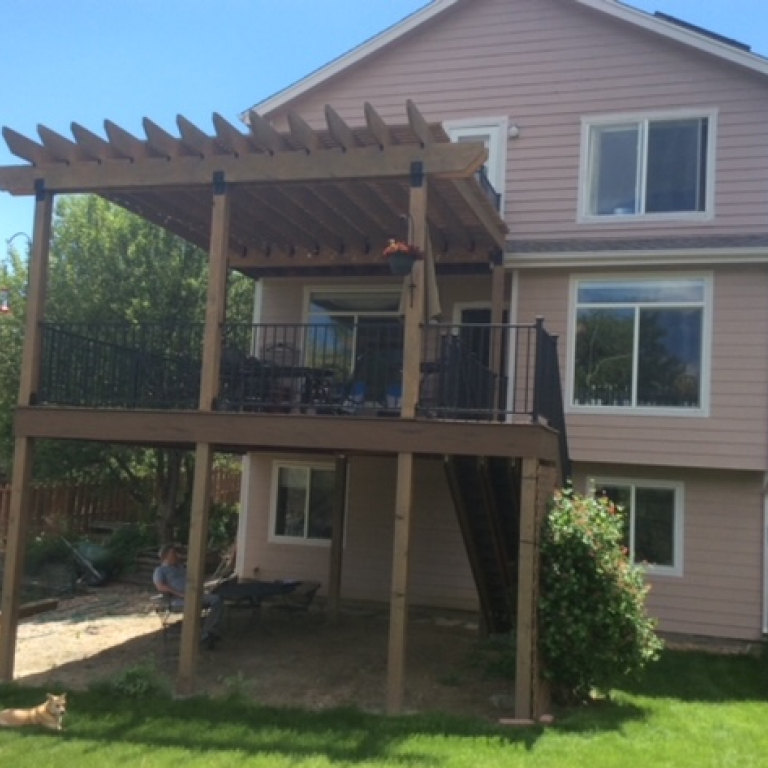 Pergola over a second story deck