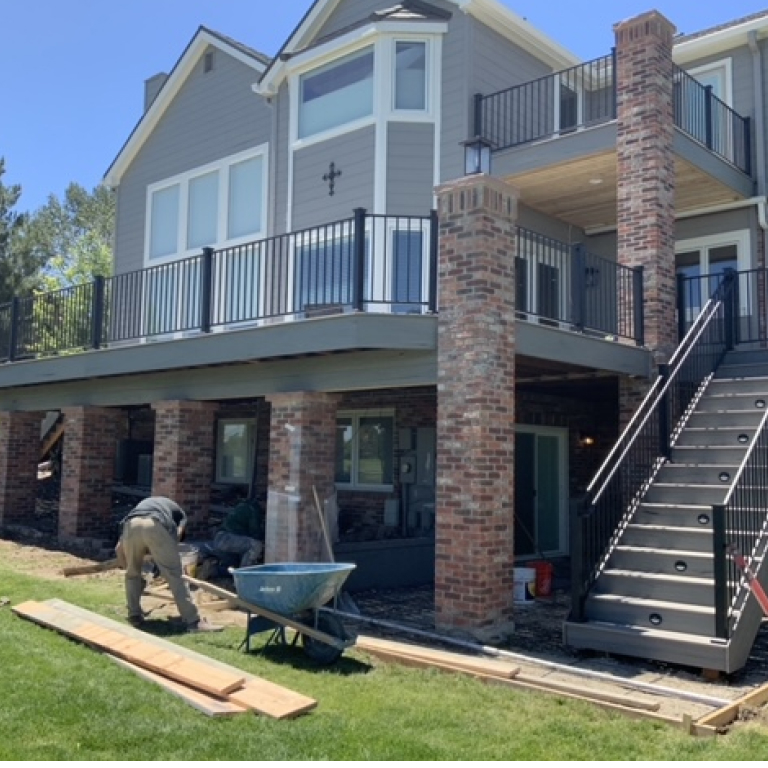 Brick Decorative Columns for a Deck