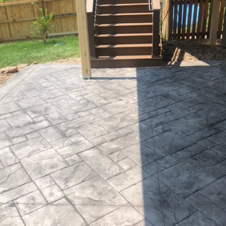 Gray Decorative Stamped Concrete Patio