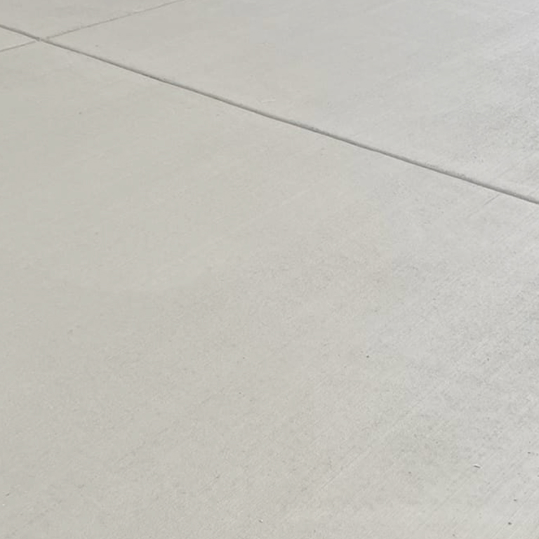 Broom Finish on Gray Driveway Concrete