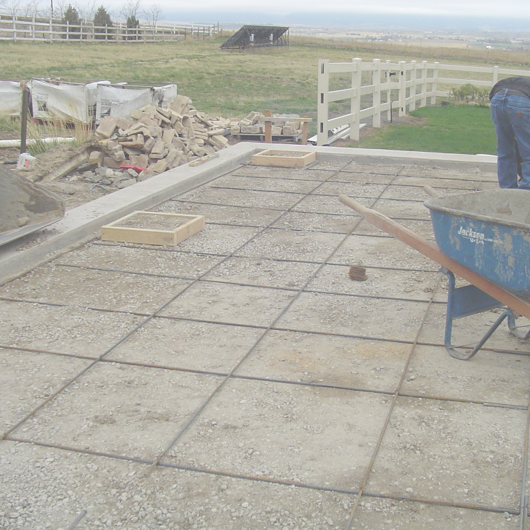 Driveway installation with Rebar in Driveway that will have Concrete poured over it.