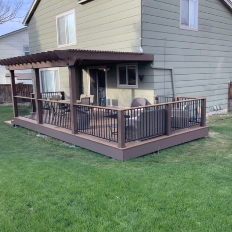 Standard Stacked Pergola over a Deck